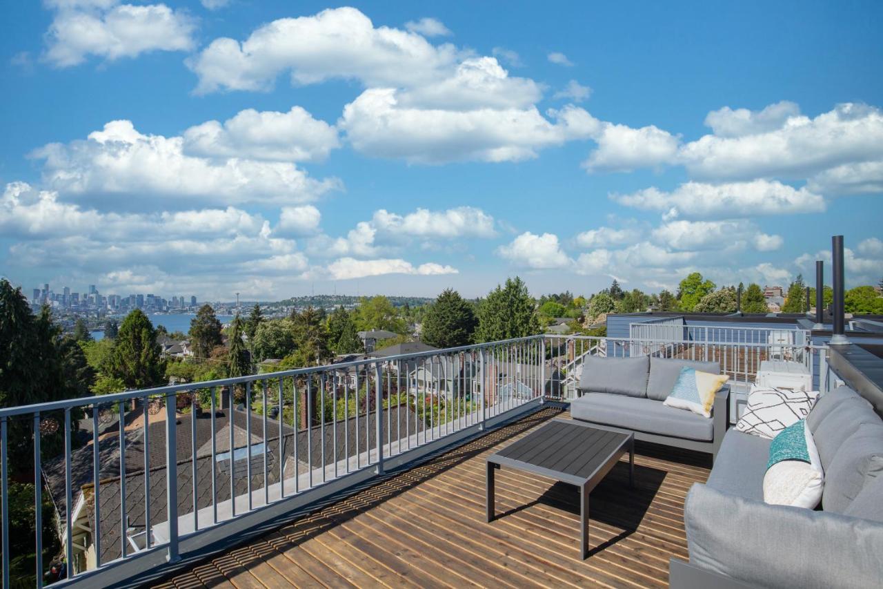 Rooftop Patio With Waterview, Private Garden & Grill 3Br 3Ba- Modern Cityscape Seattle Exteriör bild